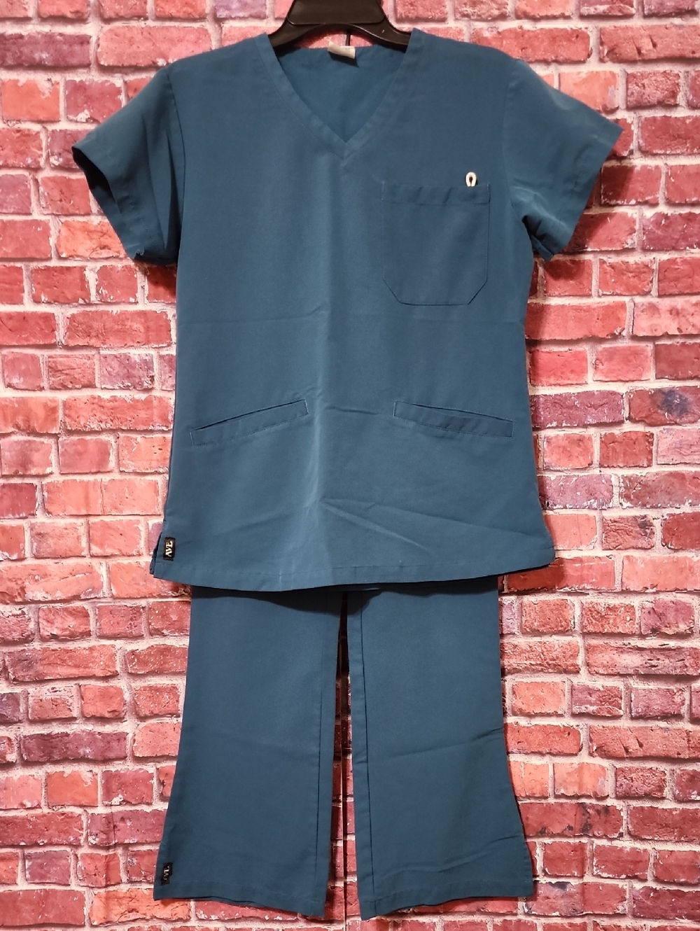 AVE By Medline Dark Teal Medical Scrub Top & Pants Set